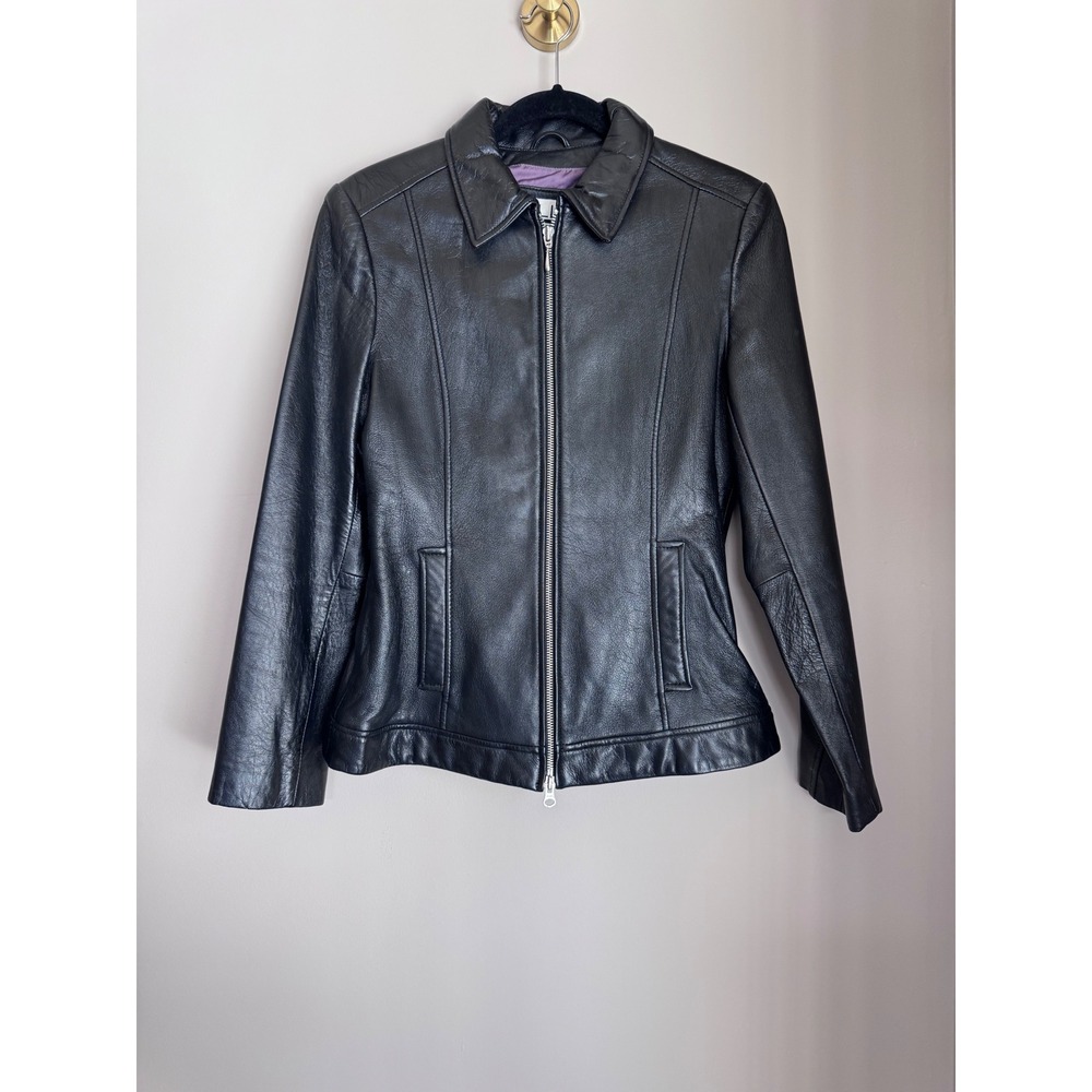 Pelle Studio Wilsons Leather Jacket Black Vintage 90s Soft Leather Small
